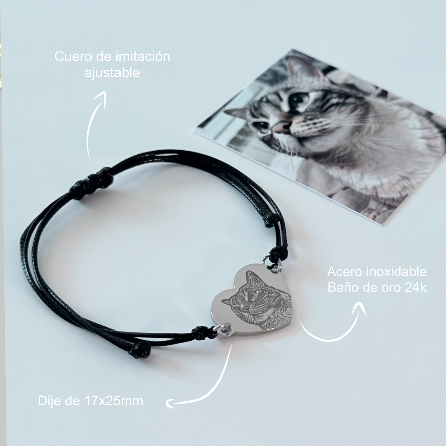 Pulsera con dije de corazón