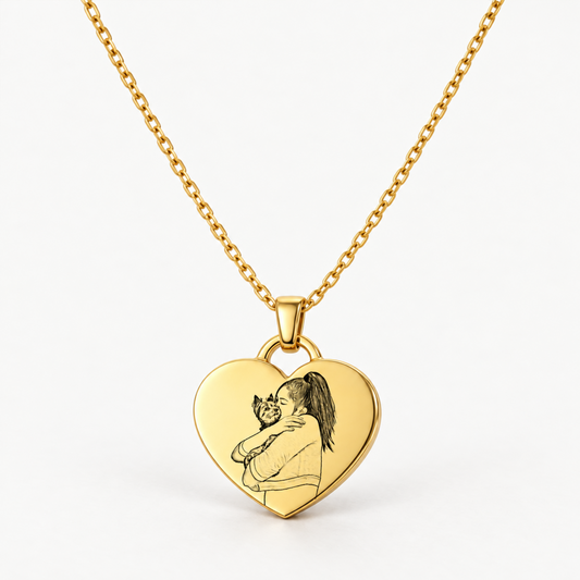 Collar de corazón - Retrato de Persona