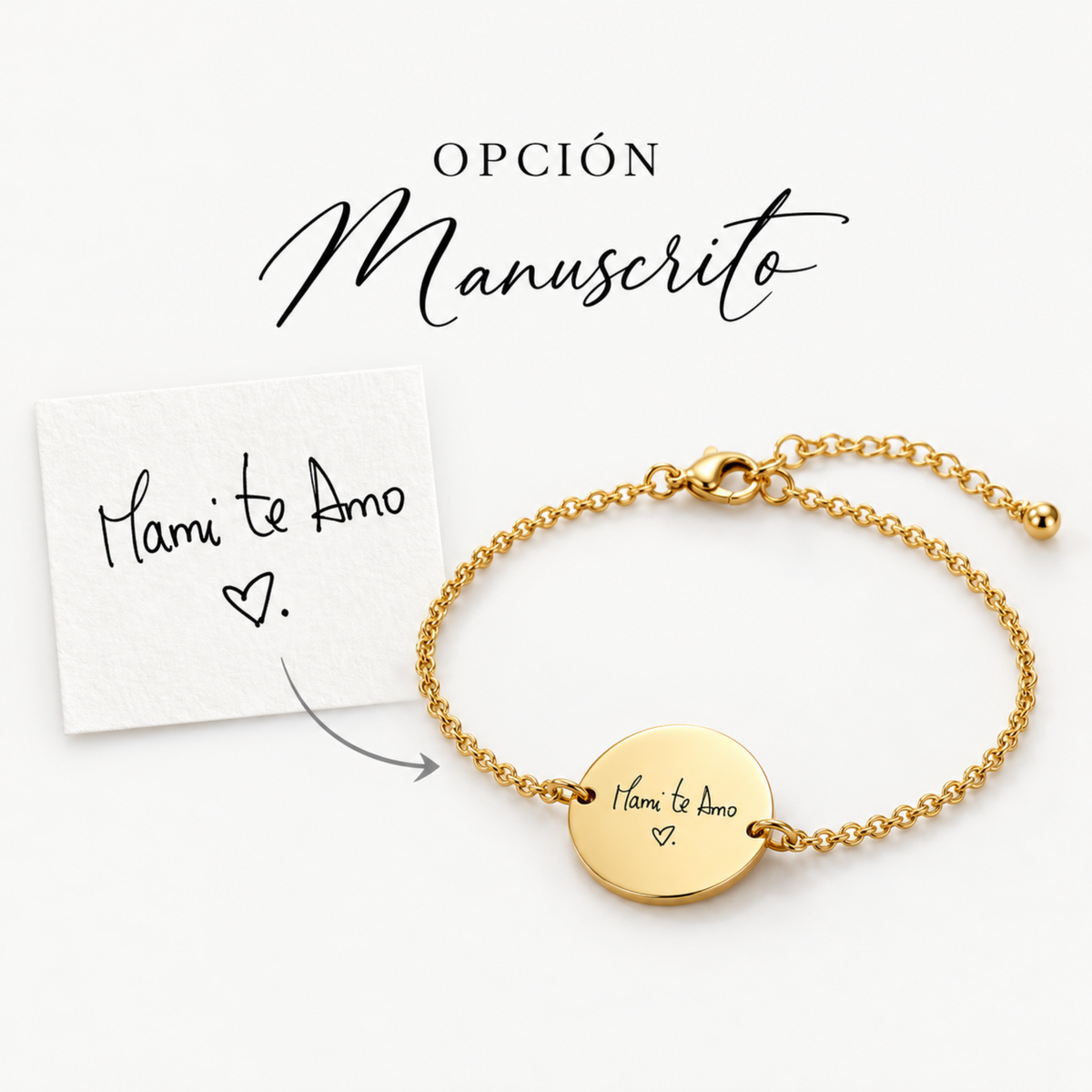 Bracelet avec breloque ronde représentant un portrait de personne 