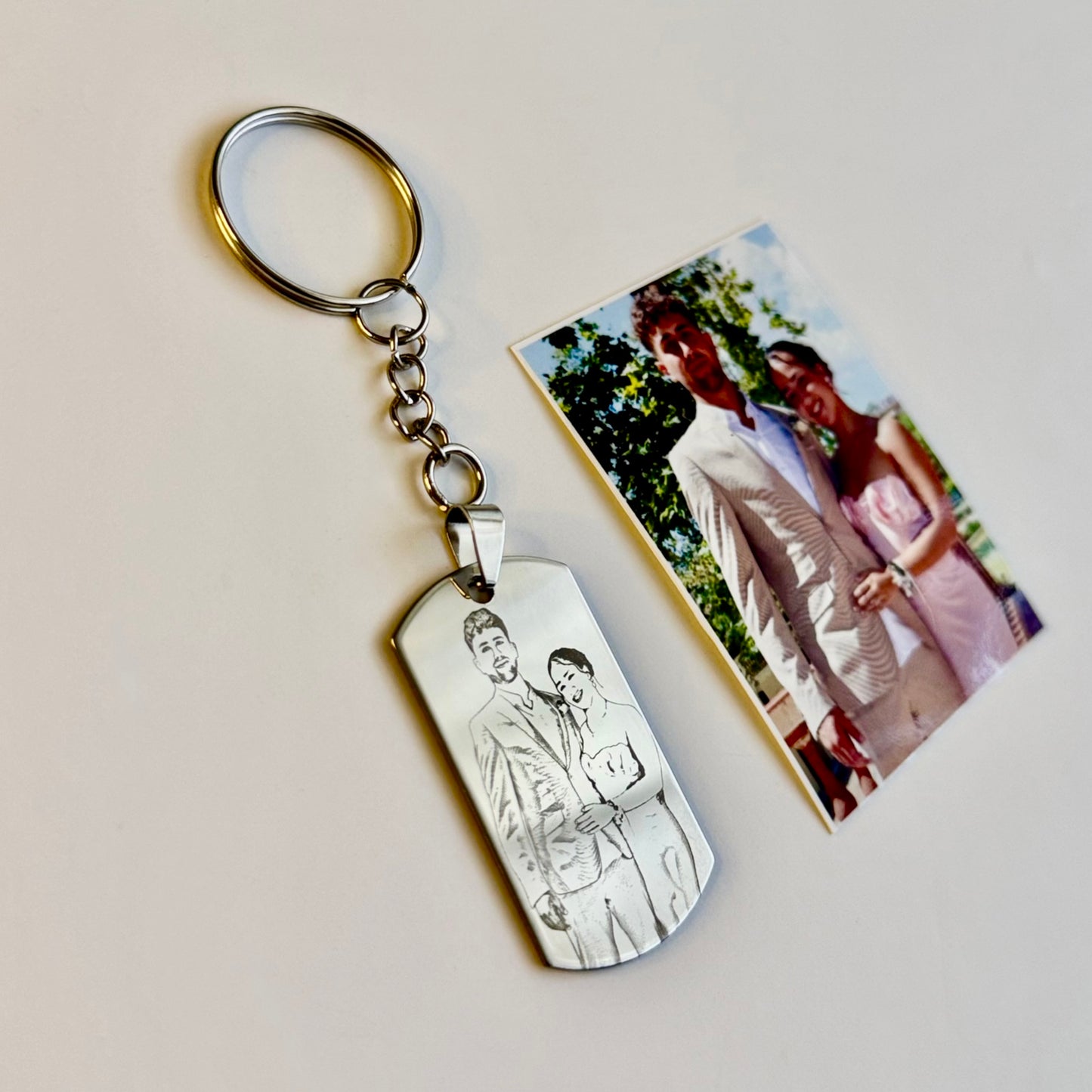 Llavero estilo militar- Retrato personas