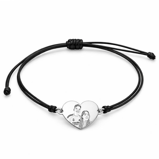 Pulsera con dije de corazón- Retrato Personas