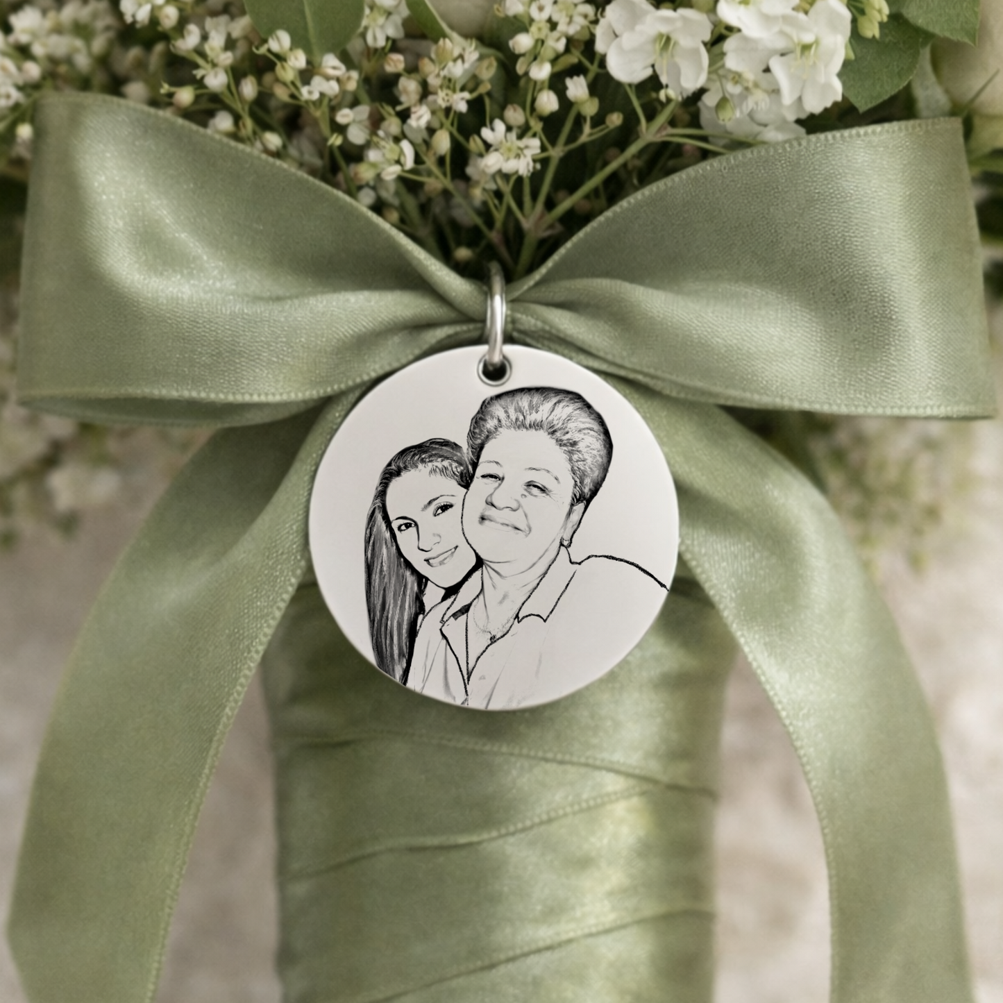 Medalla para Ramo de Novia en Acero Inoxidable