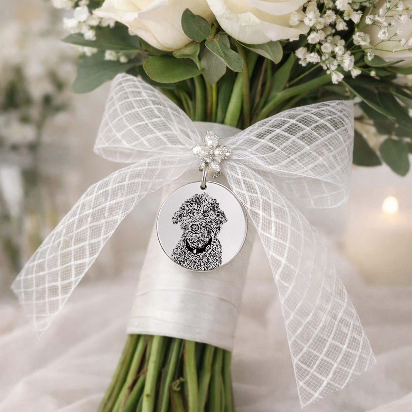 Medalla para Ramo de Novia en Acero Inoxidable