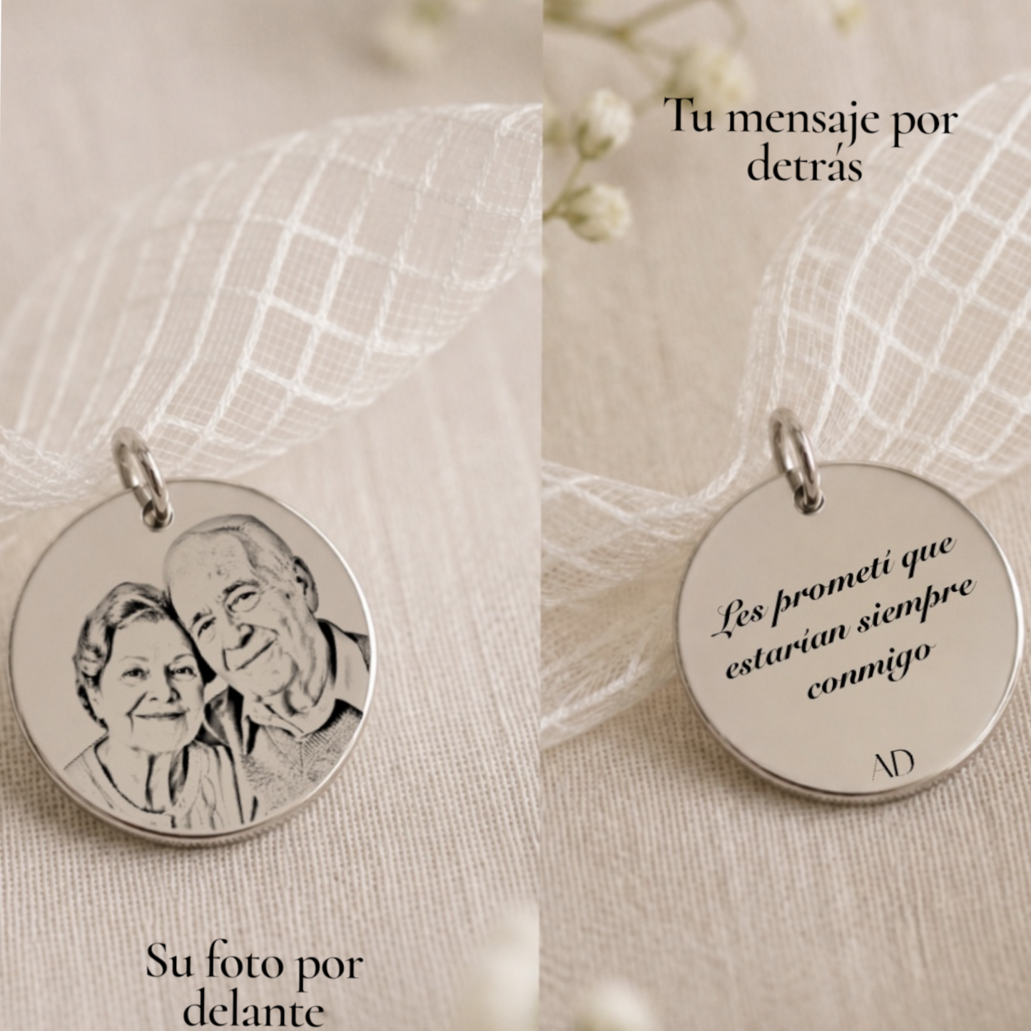 Medalla para Ramo de Novia en Acero Inoxidable