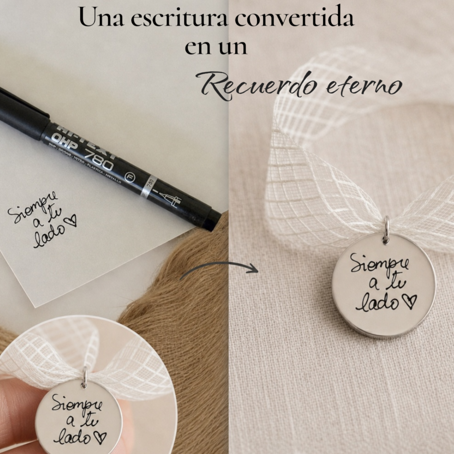 Medalla para Ramo de Novia en Acero Inoxidable