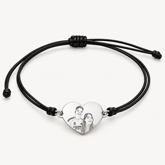Pulsera con dije de corazón- Retrato Personas